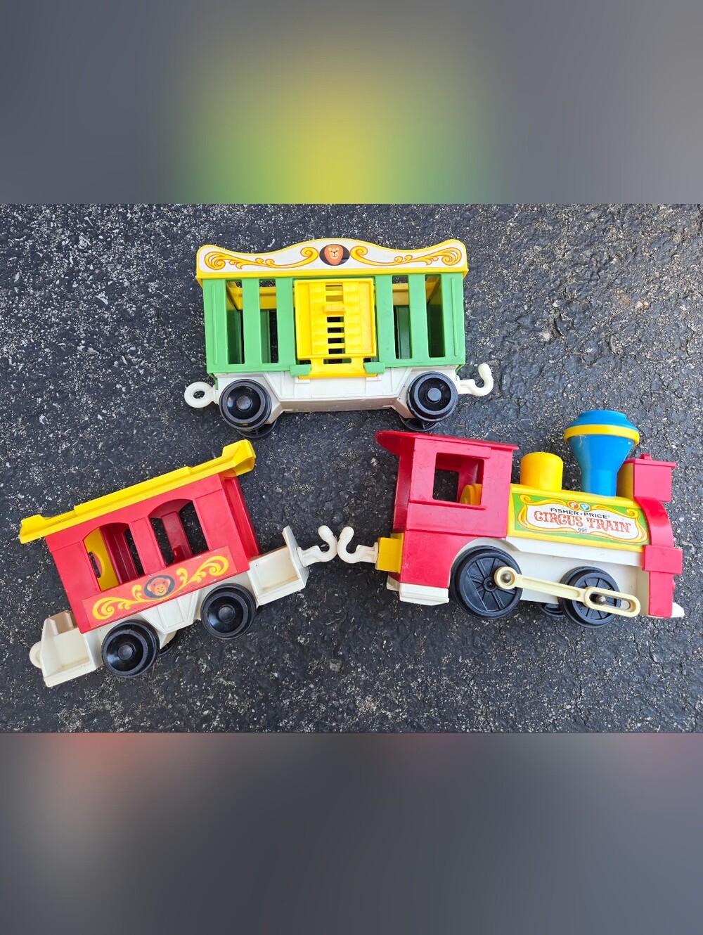 Colorful Vintage Fisher Price Circus Train Playset
